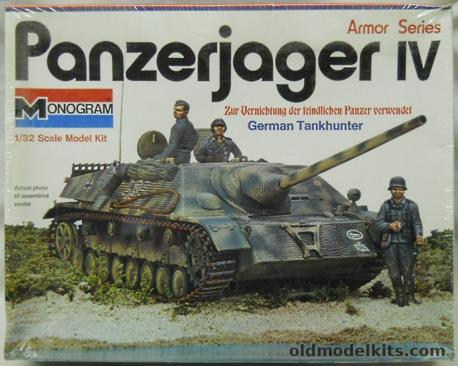 Monogram 1/32 Panzerjager IV L/48 German Tankhunter With Diorama Instructions - White Box Issue, 7505-0300 plastic model kit